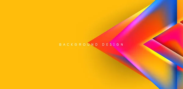 Futuristic Triangle Vector Abstract Background Colorful Fluid Gradients — Stock Vector