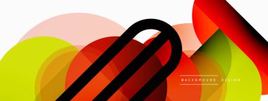 Yuvarlak üçgen çizgileri ve daireleri şekillendirir. Duvar kağıdı afişi arkaplanı veya iniş sayfası için Geometrik vektör çizimi