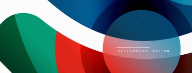 Yaratıcı geometrik duvar kağıdı. Asgari soyut arkaplan. Duvar kağıdı arkaplanı veya iniş sayfası için daire dalga ve yuvarlak şekiller kompozisyon vektör çizimi