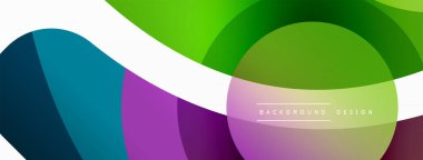 Yaratıcı geometrik duvar kağıdı. Asgari soyut arkaplan. Duvar kağıdı arkaplanı veya iniş sayfası için daire dalga ve yuvarlak şekiller kompozisyon vektör çizimi