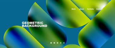 Colorful metallic geometric shapes minimal abstract background