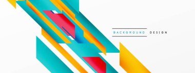 Minimum geometrik soyut arkaplan. Dinamik 3D çizgi kompozisyonu. Duvar kağıdı, afiş, arkaplan veya iniş için moda tekno iş şablonu