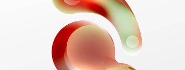 Fluid abstract background, round shapes and circle flowing design for wallpaper, banner, background or landing