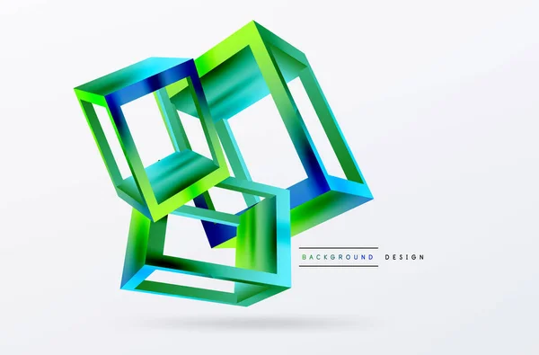 Cube Shapes Vector Geometric Background Trendy Techno Business Template Wallpaper — Vector de stoc