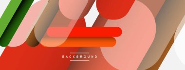 Yuvarlak şekiller ve çizgiler üst üste biniyor. Duvar kağıdı afişi veya iniş sayfası için vektör illüstrasyonu