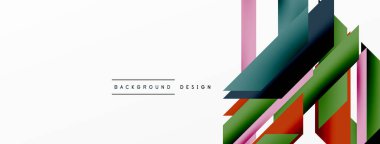 Minimum geometrik soyut arkaplan. Dinamik 3D çizgi kompozisyonu. Duvar kağıdı, afiş, arkaplan veya iniş için moda tekno iş şablonu