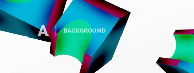 Soyut arkaplan - 3 boyutlu soyut şekil. Yapay zeka teknolojisi, engelleme zinciri, iletişim için duvar kağıdı, 5G, bilim, iş