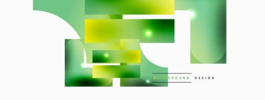 Dinamik bileşim, parlak geometrik şekiller soyut arkaplan. Duvar kağıdı, afiş, arkaplan veya iniş için moda tekno iş şablonu