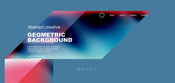 Fluid Gradient Geometric Triangles Abstract Landing Page Background Minimal Shapes — Stock Vector