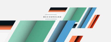 Vektör arkaplanı. Gölge efektli soyut örtüşen renk çizgileri tasarımı. Duvar kağıdı afişi için resim arkaplanı veya iniş sayfası