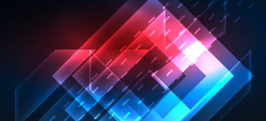 Arka plan duvar kağıtları, parlak çizgiler ve geometrik şekiller. Yapay Zeka teknolojisi, engelleme zinciri, iletişim, 5G, bilim, iş ve teknoloji konsepti için koyu duvar kağıdı