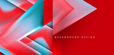Örtüler, şablonlar, el ilanları, broşürler, afişler için üstüste binen üçgenler ve sıvı gradyanlarla soyut fırın