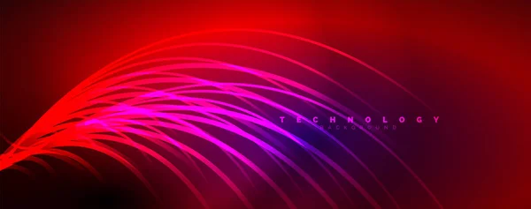 Neon Błyszczące Światła Abstrakcyjne Linie Światła Wiązki Koncepcja Abstrakcyjne Tło — Wektor stockowy