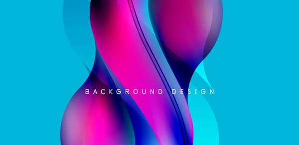 Abstract Elegant Flowing Shapes Background Fluid Gradient Colors Template Covers — Stock Vector