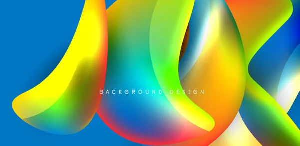 Krásné Tekuté Tvary Tekutými Barvami Abstraktní Pozadí — Stockový vektor