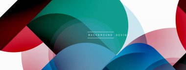 Yuvarlak üçgen çizgileri ve daireleri şekillendirir. Duvar kağıdı afişi arkaplanı veya iniş sayfası için Geometrik vektör çizimi