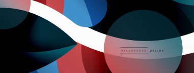 Yaratıcı geometrik duvar kağıdı. Asgari soyut arkaplan. Duvar kağıdı arkaplanı veya iniş sayfası için daire dalga ve yuvarlak şekiller kompozisyon vektör çizimi