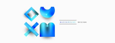 Dinamik bileşim, parlak geometrik şekiller soyut arkaplan. Duvar kağıdı, afiş, arkaplan veya iniş için moda tekno iş şablonu