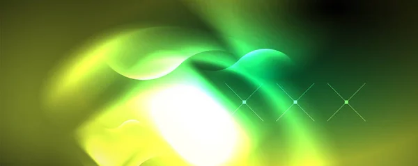 Neon Glowing Waves Magic Energy Space Light Concept Abstract Background — Vettoriale Stock