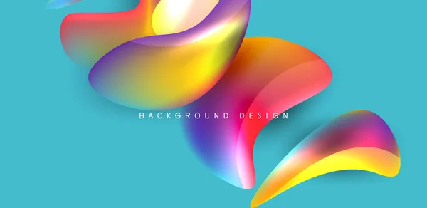 Beautiful Liquid Shapes Fluid Colors Abstract Background — Vetor de Stock