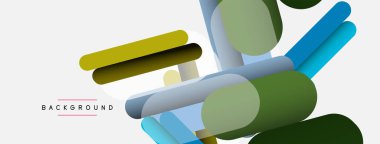 Yuvarlak şekiller ve çizgiler üst üste biniyor. Duvar kağıdı afişi veya iniş sayfası için vektör illüstrasyonu