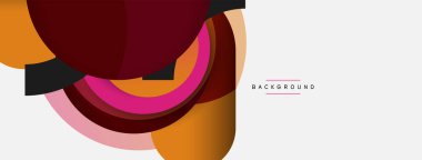 Vektör yuvarlak şekilli daireler minimum geometrik arkaplan. Duvar kağıdı afişi veya iniş sayfası için vektör illüstrasyonu