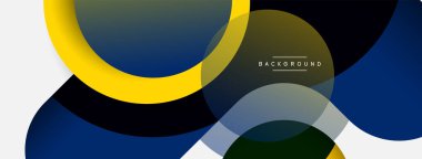 Çember ve yuvarlak şekiller soyut arkaplan. Duvar kağıdı afişi veya iniş sayfası için vektör illüstrasyonu