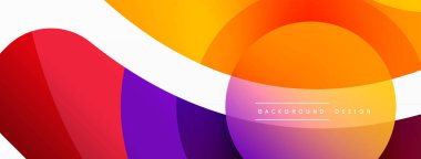 Yaratıcı geometrik duvar kağıdı. Asgari soyut arkaplan. Duvar kağıdı arkaplanı veya iniş sayfası için daire dalga ve yuvarlak şekiller kompozisyon vektör çizimi