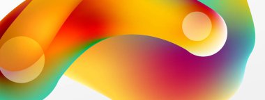 Fluid abstract background, round shapes and circle flowing design for wallpaper, banner, background or landing