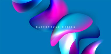 Soyut arkaplan renklerine sahip güzel sıvı şekiller