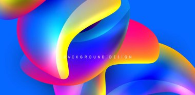 Sıvı renkli 3D elementler soyut arkaplan