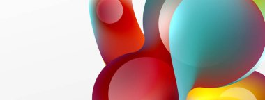 Fluid abstract background, round shapes and circle flowing design for wallpaper, banner, background or landing