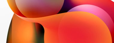 Fluid abstract background, round shapes and circle flowing design for wallpaper, banner, background or landing