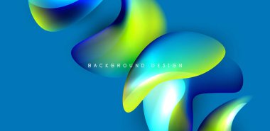 Soyut arkaplan renklerine sahip güzel sıvı şekiller