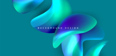 Sıvı renkli 3D elementler soyut arkaplan