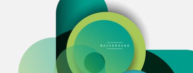 Yaratıcı geometrik duvar kağıdı. Asgari soyut arkaplan. Duvar kağıdı arkaplanı veya iniş sayfası için daire bileşimi vektör çizimi