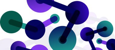 Çizgi noktaları geometrik soyut arkaplan bağlantıları. Çizgilerle birbirine bağlı çemberler. Duvar kağıdı, afiş, arkaplan veya iniş için moda tekno iş şablonu