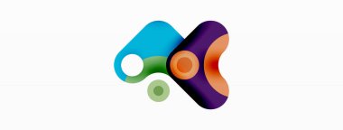 Yaratıcı geometrik duvar kağıdı. Minimum baloncuk oku ve çemberin soyut arkaplanı. Duvar kağıdı, afiş, arkaplan veya iniş için tekno iş şablonu