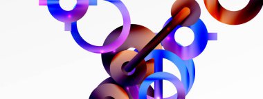 Minimum geometrik soyut arkaplan. Çember, çizgi ve yuvarlak şekiller tasarımı. Duvar kağıdı, afiş, arkaplan veya iniş için moda tekno iş şablonu