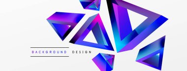 3d üçgen soyut arkaplan. Temel şekil teknolojisi ya da iş konsepti bileşimi. Duvar kağıdı, afiş, arkaplan veya iniş için moda tekno iş şablonu