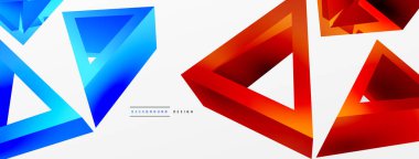 Üçgen soyut arkaplan. 3D vektör temel biçim teknolojisi veya iş konsepti bileşimi. Duvar kağıdı, afiş, arkaplan veya iniş için moda tekno iş şablonu