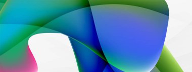 Akışkan renk soyut arkaplanı. Sıvı eğimleri, dalga desenleri. Duvar kağıdı, afiş, arkaplan veya iniş için moda tekno iş şablonu