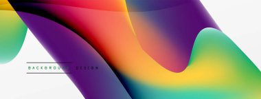 Soyut arkaplan. Duvar kağıdı, pankart, arkaplan veya iniş için akışkan renk dalgası şablonu