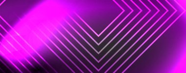 Neon parıldayan tekno çizgiler, yüksek teknolojili soyut arkaplan şablonu. Duvar kağıdı, afiş, arkaplan, broşür, katalog, kapak, broşür