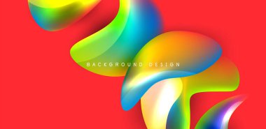 Soyut arkaplan renklerine sahip güzel sıvı şekiller