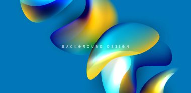 Soyut arkaplan renklerine sahip güzel sıvı şekiller