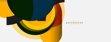 Çember ve yuvarlak şekiller soyut arkaplan. Duvar kağıdı afişi veya iniş sayfası için vektör illüstrasyonu