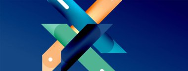 Arka plan dinamik çizgileri geometrik duvar kağıdı. Duvar kağıdı afişi ya da iniş sayfası için çizgili kompozisyon vektör illüstrasyonu