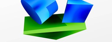 Vektör 3d soyut arkaplan. Şekiller 3 boyutlu üçgen ve silindir. Duvar kağıdı, afiş, arkaplan veya iniş için moda tekno iş şablonu