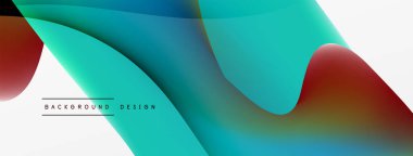 Akışkan renk soyut arkaplanı. Sıvı eğimleri, dalga desenleri. Duvar kağıdı, afiş, arkaplan veya iniş için moda tekno iş şablonu